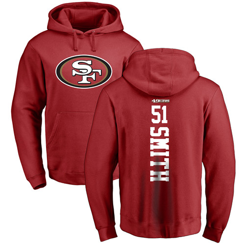 Malcolm Smith Red Backer Football : San Francisco 49ers #51 Pullover Hoodie
