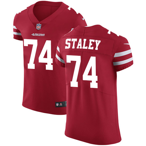 Men's Joe Staley Red Home Elite Football Jersey: San Francisco 49ers #74 Vapor Untouchable  Jersey