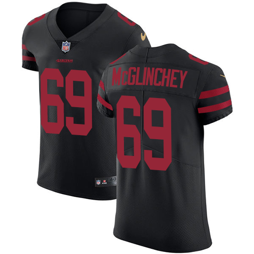 Men's Mike McGlinchey Black Alternate Elite Football Jersey: San Francisco 49ers #69 Vapor Untouchable  Jersey