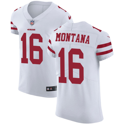 Men's Joe Montana White Road Elite Football Jersey: San Francisco 49ers #16 Vapor Untouchable  Jersey