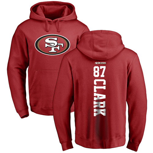 Dwight Clark Red Backer Football : San Francisco 49ers #87 Pullover Hoodie