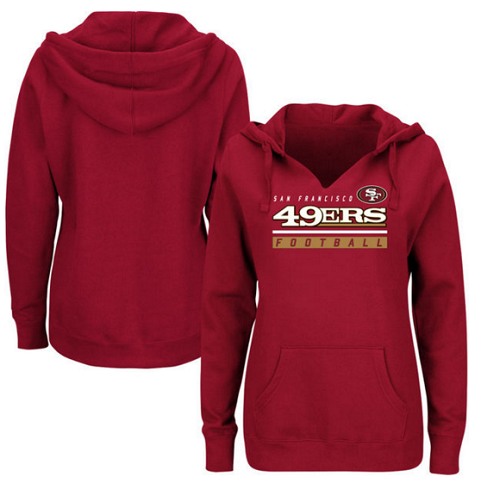 Football San Francisco 49ers  Women's Self-Determination Pullover Hoodie - Scarlet