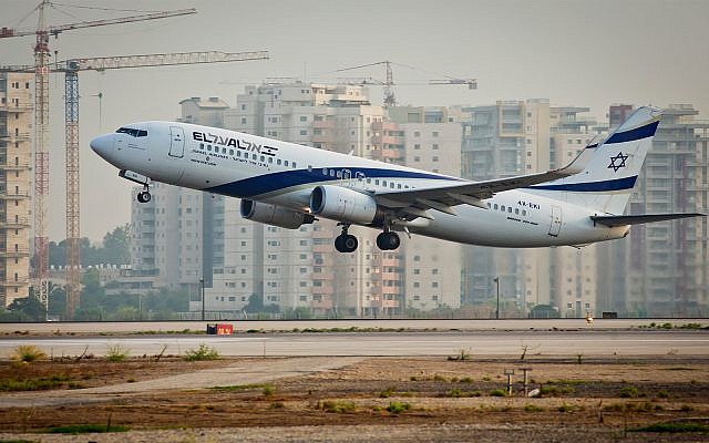 Illustrative photo of an El Al plane taking off from Ben Gurion Airport, August 5, 2013. (Moshe Shai/Flash90)
