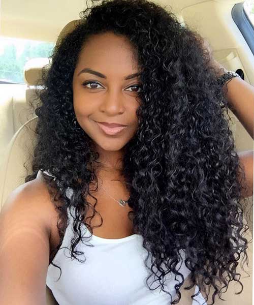 Long Dark Curly Weave Hairstyle