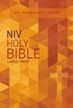 NIV Large-Print Outreach Bible--softcover, orange cross
