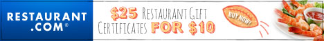 Restaurant.com Weekly Promo Offer 468 x 60