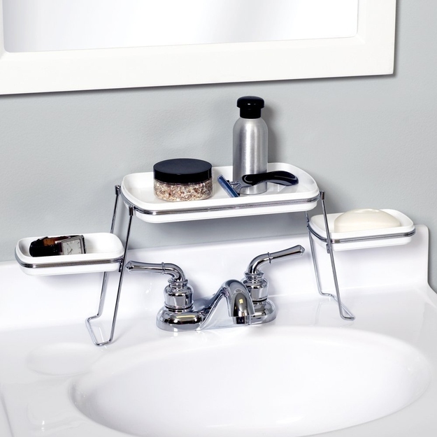 7. An Over-the-Faucet Shelf for Toiletries