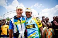 Adrien Niyonshuti (Team Rwanda Karisimbi) was the best Rwandian rider, standing with Jock Boyer