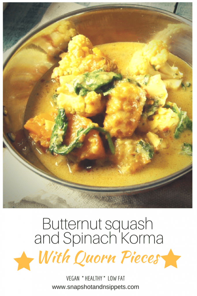 Butternut Squash and Spinach Korma