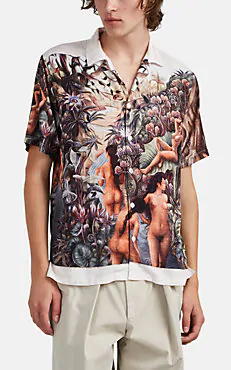 ENDLESS JOY Tropical-Bathers Camp-Collar Shirt