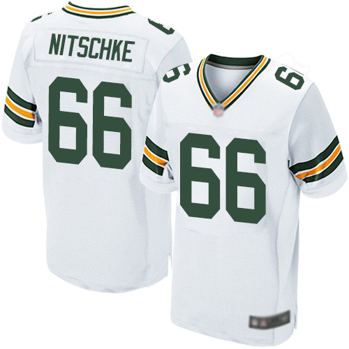 Men's Ray Nitschke White Road Elite Football Jersey: Green Bay Packers #66  Jersey