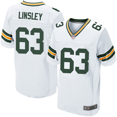 Men's Corey Linsley White Road Elite Football Jersey: Green Bay Packers #63  Jersey