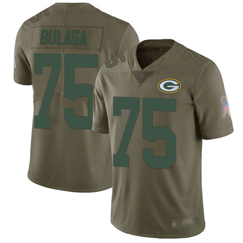 Youth Bryan Bulaga Olive Limited Football Jersey: Green Bay Packers #75 2017 Salute to Service  Jersey