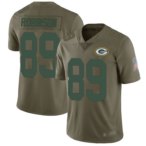 Men's Dave Robinson Olive Limited Football Jersey: Green Bay Packers #89 2017 Salute to Service  Jersey
