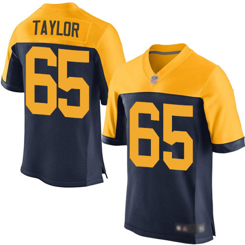 Men's Lane Taylor Navy Blue Alternate Elite Football Jersey: Green Bay Packers #65  Jersey