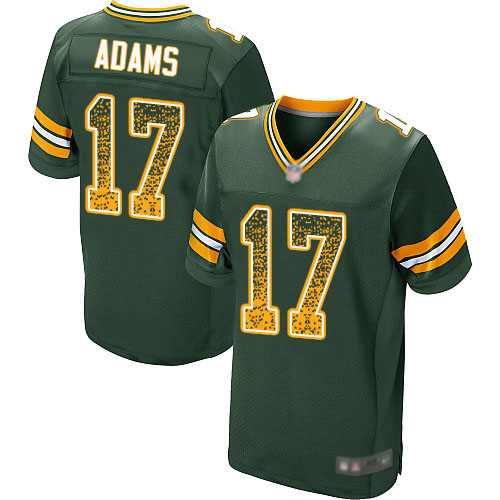 Men's Davante Adams Green Home Elite Football Jersey: Green Bay Packers #17 Drift Fashion  Jersey