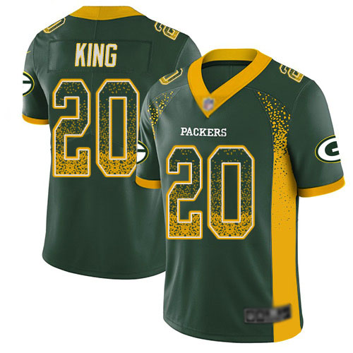 Youth Kevin King Green Limited Football Jersey: Green Bay Packers #20 Rush Drift Fashion  Jersey