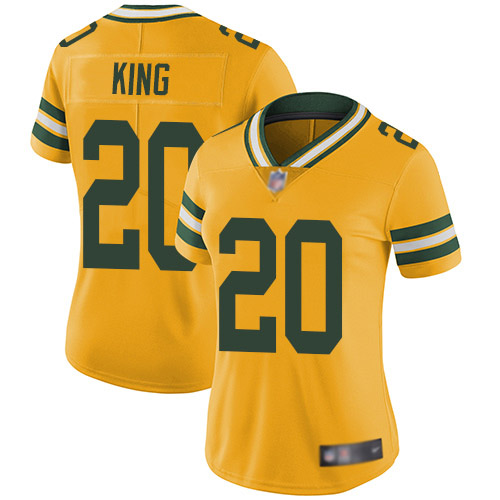 Women's Kevin King Gold Limited Football Jersey: Green Bay Packers #20 Rush Vapor Untouchable  Jersey
