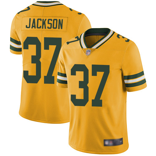 Men's Josh Jackson Gold Elite Football Jersey: Green Bay Packers #37 Rush Vapor Untouchable  Jersey