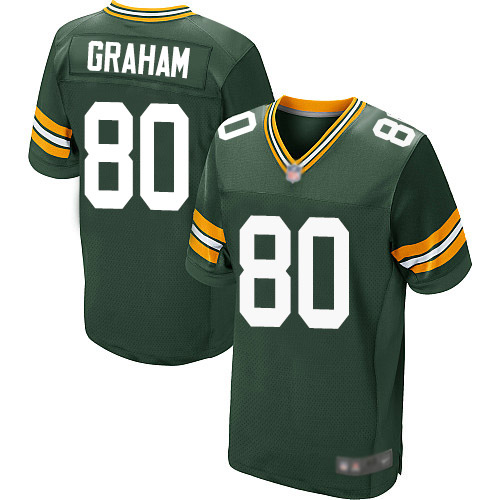 Men's Jimmy Graham Green Home Elite Football Jersey: Green Bay Packers #80  Jersey