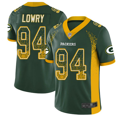 Youth Dean Lowry Green Limited Football Jersey: Green Bay Packers #94 Rush Drift Fashion  Jersey