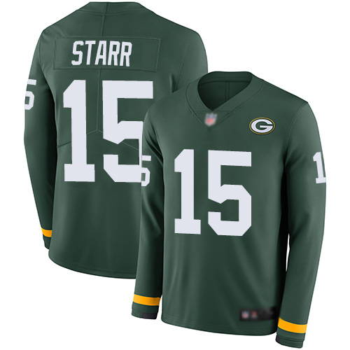 Youth Bart Starr Green Limited Football Jersey: Green Bay Packers #15 Therma Long Sleeve  Jersey