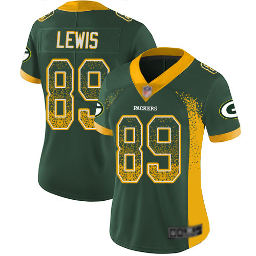 Women's Marcedes Lewis Green Limited Football Jersey: Green Bay Packers #89 Rush Drift Fashion  Jersey