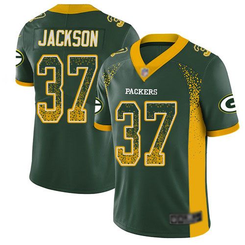 Youth Josh Jackson Green Limited Football Jersey: Green Bay Packers #37 Rush Drift Fashion  Jersey