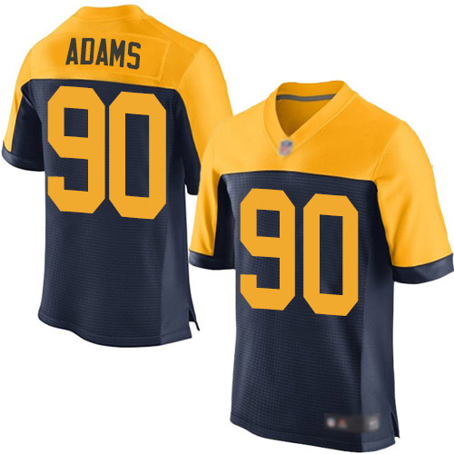 Men's Montravius Adams Navy Blue Alternate Elite Football Jersey: Green Bay Packers #90  Jersey