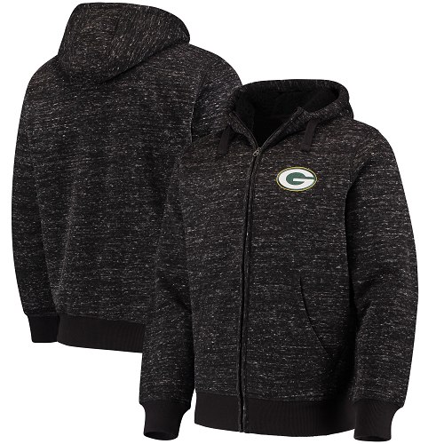 Football Men's  Green Bay Packers G-III Sports by Carl Banks Black Discovery Sherpa Full-Zip Jacket