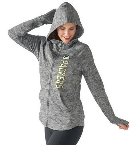 Football Green Bay Packers G-III 4Her by Carl Banks Women's Recovery Full-Zip Hoodie - Heathered Gray
