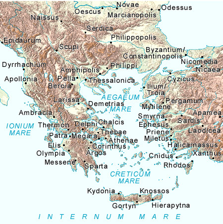 Map of Greece (c) 1998 Interactive Ancient Mediterranean
