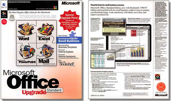 Microsoft Office 4.2.1 Macinthos (estándar, actualización)