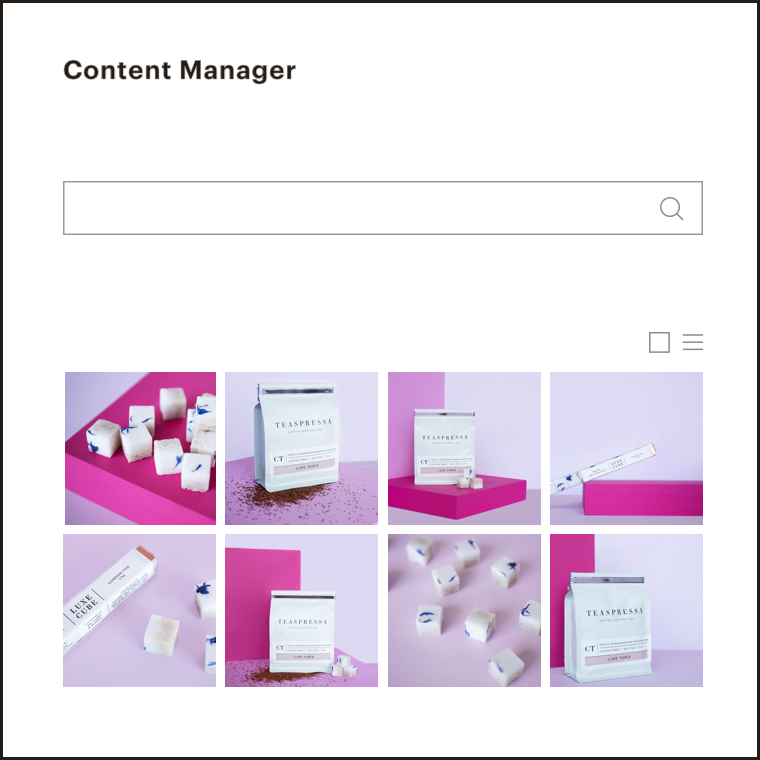 Example of Mailchimp's content manager