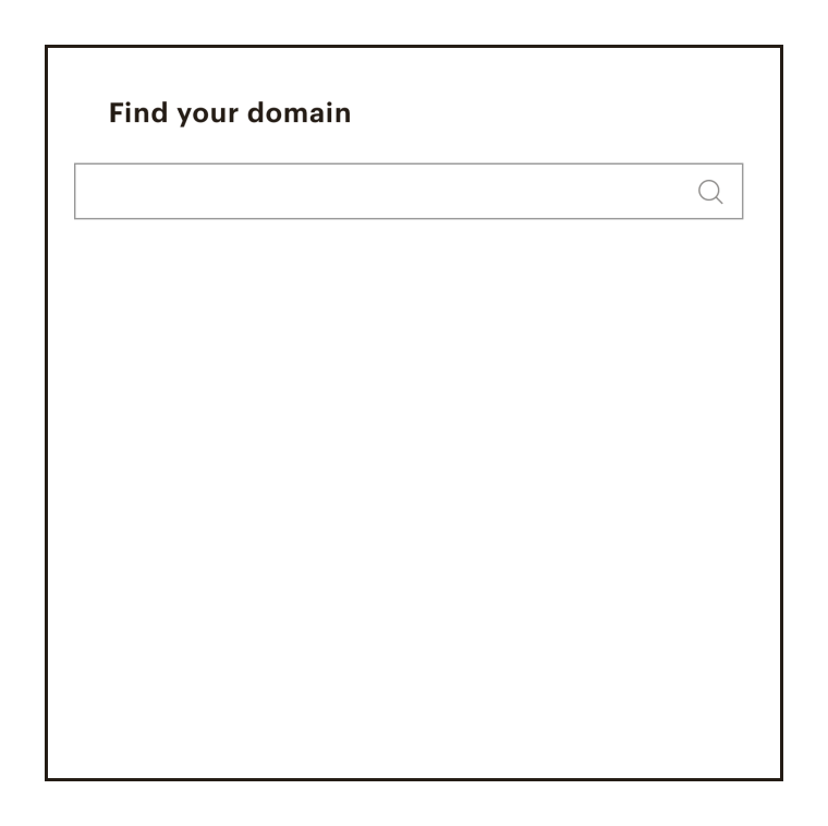 A gif showing how to search for a web domain