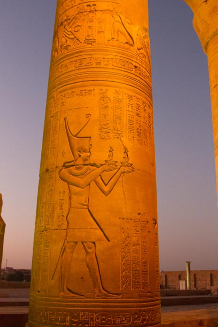Hieroglypics on one of the Columns at Kom Ombo Temple
