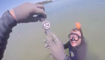 The Moment Metal-Detecting Divers Discover A Luxury Watch Worth Thousands Of Dollars In The Water