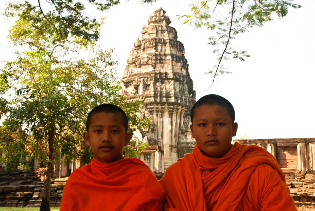 Buddhist novices at Phimai - from Flickr thaths https://flic.kr/p/5L7fPr
