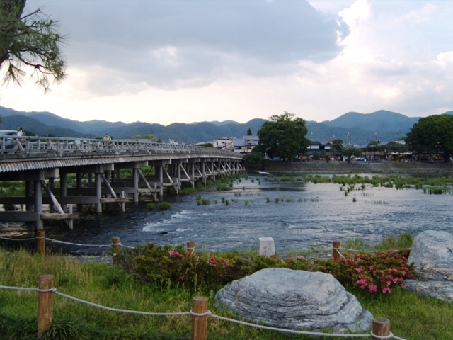 Depuis le pont Togetsu-kyō