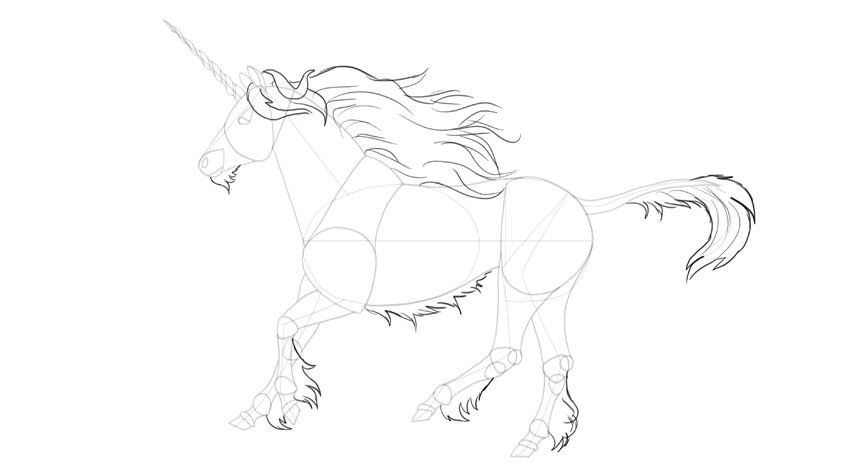 how to draw unicorn mane