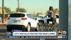 City of Phoenix installs protected bike lanes