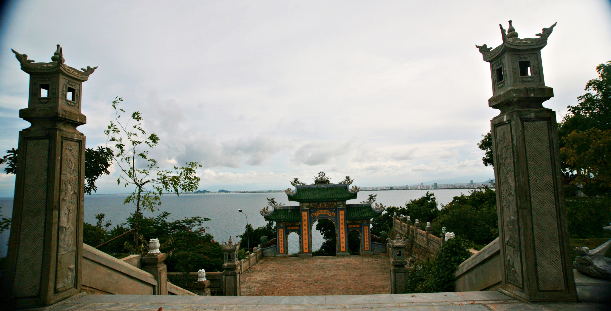 views down to the sea at Linh Ung Pagoda, Vietnam
