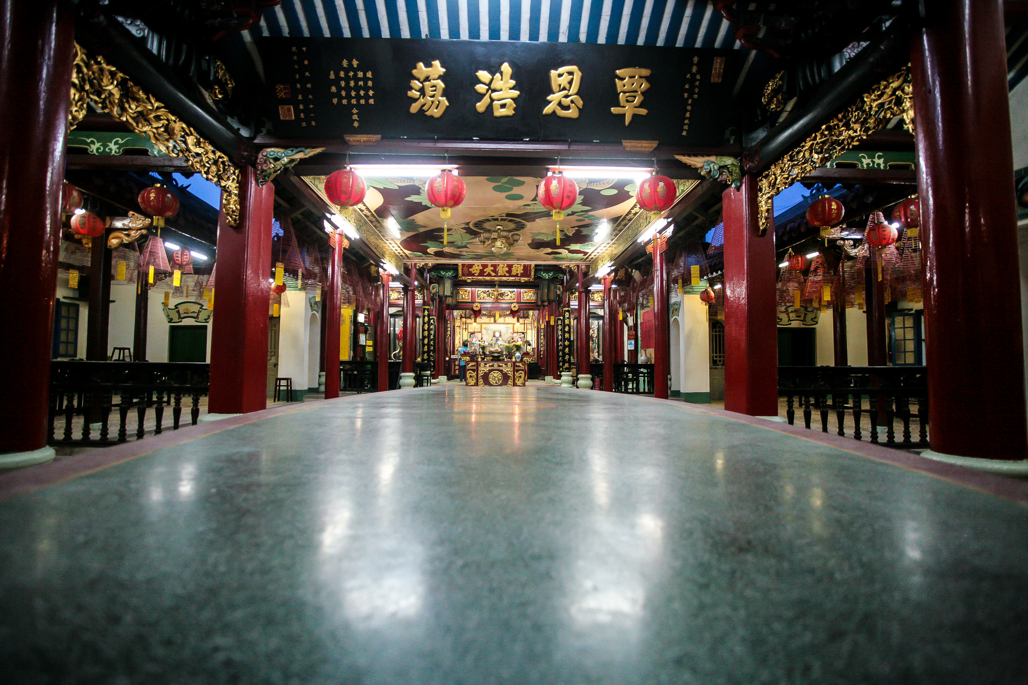 The interior of Phuoc Kien Assembly Hall, Vietnam