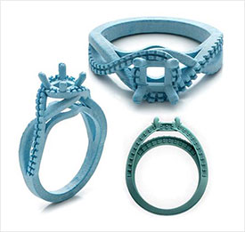 wax mouldings of custom made engagement rings