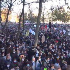 Watch: Thousands of protestors take over the streets of Paris, France against new security law