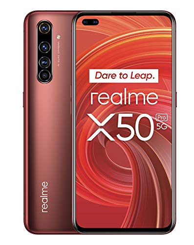 realme X50 Pro - 6.44 "5G Smartphone, 8GB RAM + 128GB ROM, OctaCore Qualcomm Snapdragon 865 Processor, Quad AI 64MP Camera, MicroSD, Rust Red