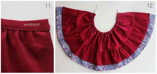 Tutorial paso a paso sobre cómo coser una falda escalonada para una muñeca de 18 ", por Petit Gosset