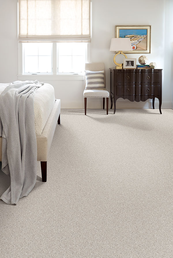 Stain-resistant carpet in master bedroom