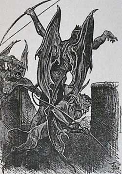"Beelzebub and them that are with him shoot arrows." - Illustration from Pilgrim's Progress - John Bunyan