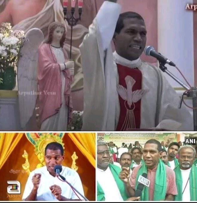 Three images from the claim showing a religious leader in different contexts